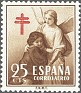 Spain 1953 Pro Tuberculosos 25 CTS Castaño Edifil 1123. Spain 1953 Edifil 1123 Tuberculosos. Subida por susofe